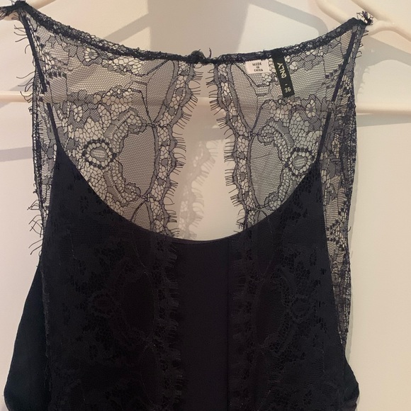 Open back navy dress - over the knee length - Picture 2 of 3